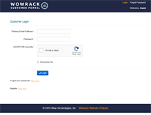 Tablet Screenshot of customers.wowrack.com